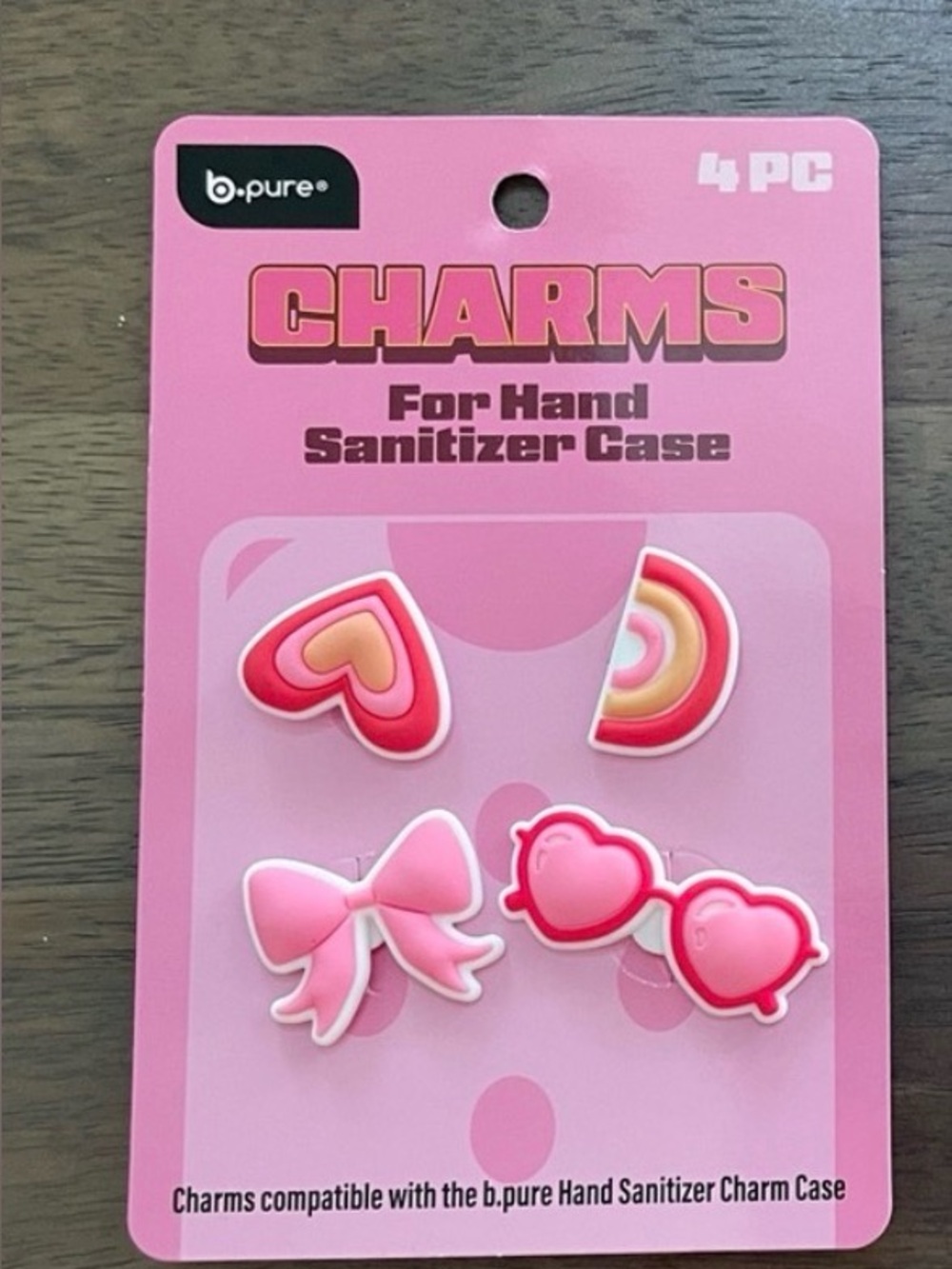 bpure viral rare Heart & Bow Charms for Hand Sanitizer Case